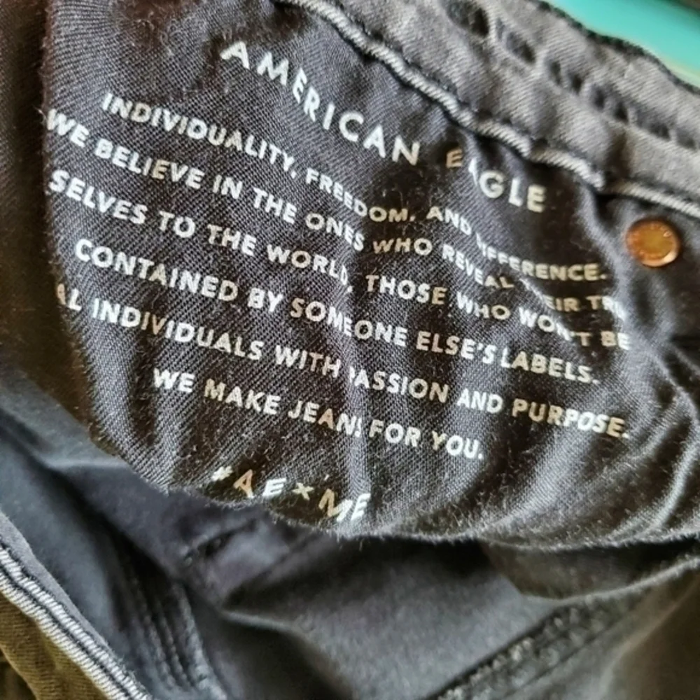 American Eagle Men's Slim Straight‎ Leg Black Wash Denim Jeans 32x30